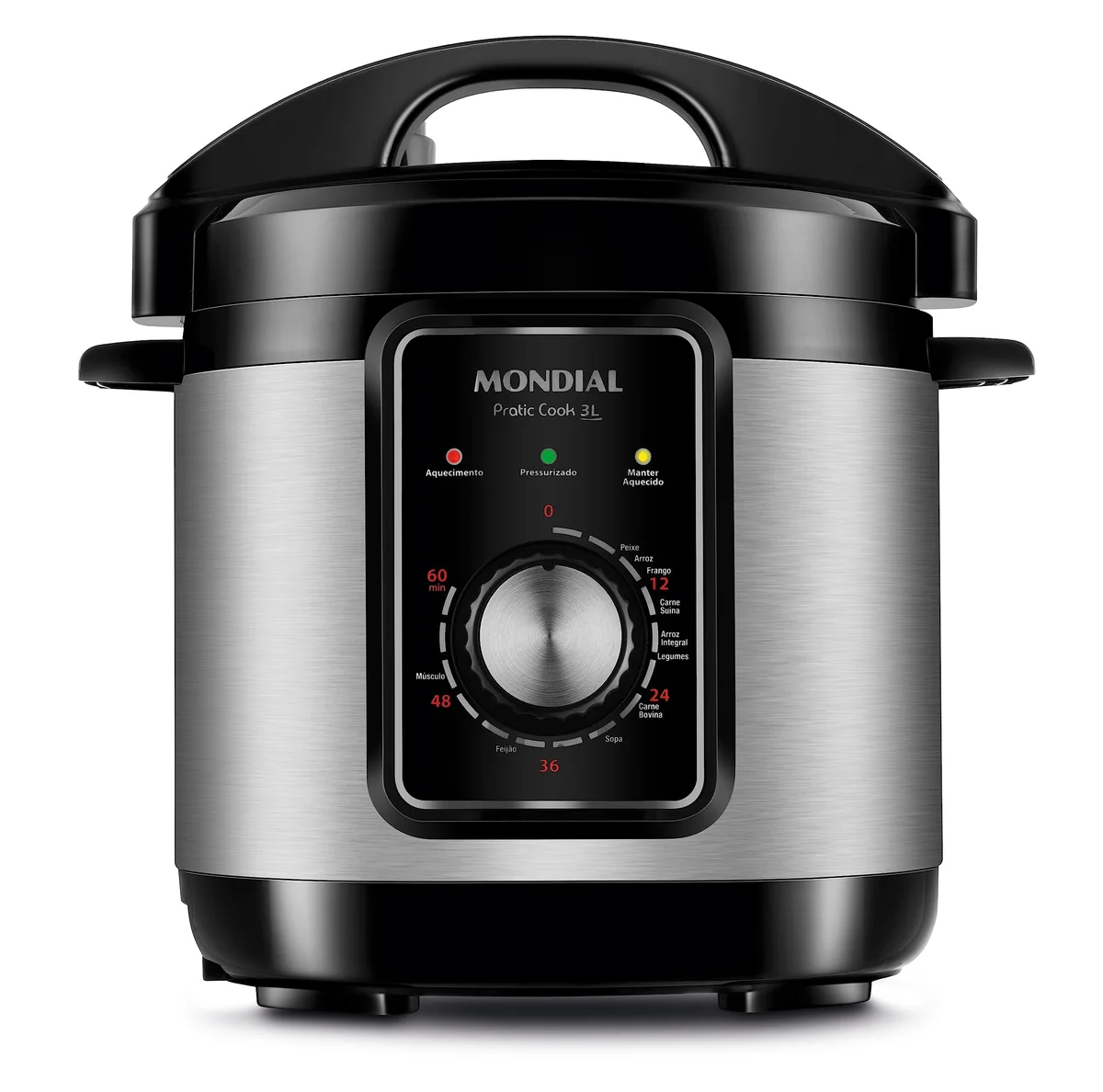 MONDIAL Panela de Pressão Elétrica Pratic Cook 3L, 110V, Preto, 3L, 700W - PE-47-3L-I