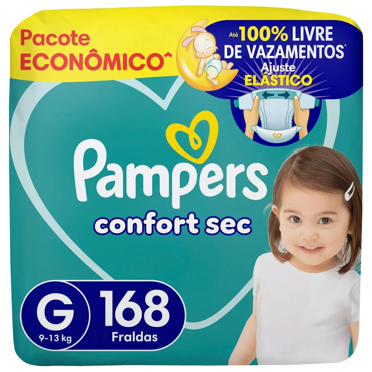 Fralda Pampers Confort Sec Tamanho G 168 Unidades