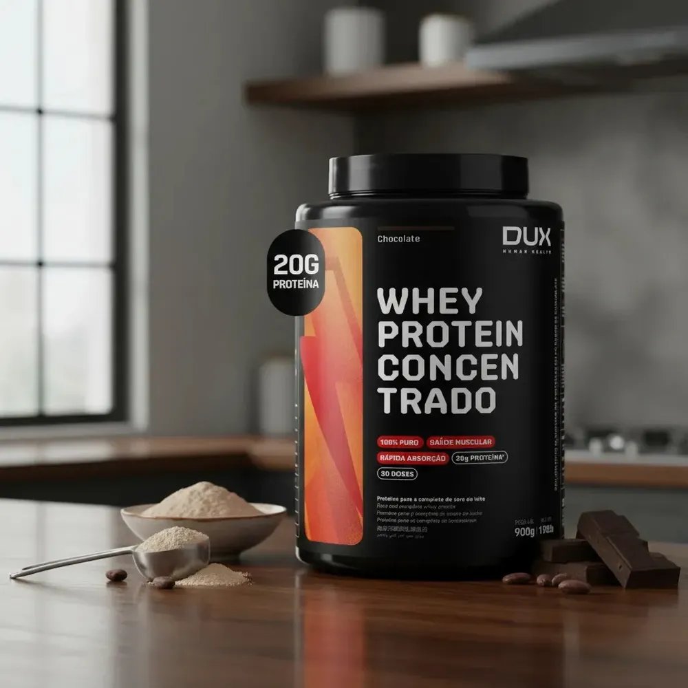 Proteína Dux Nutrition Whey Protein Concentrado Pote 900G sabor Chocolate x 900g