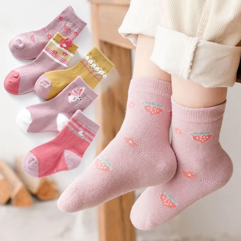 Kit 6 ou 12 Pares de Meias Infantil Feminina com Estampada Meia Menina 0-10 ANOS