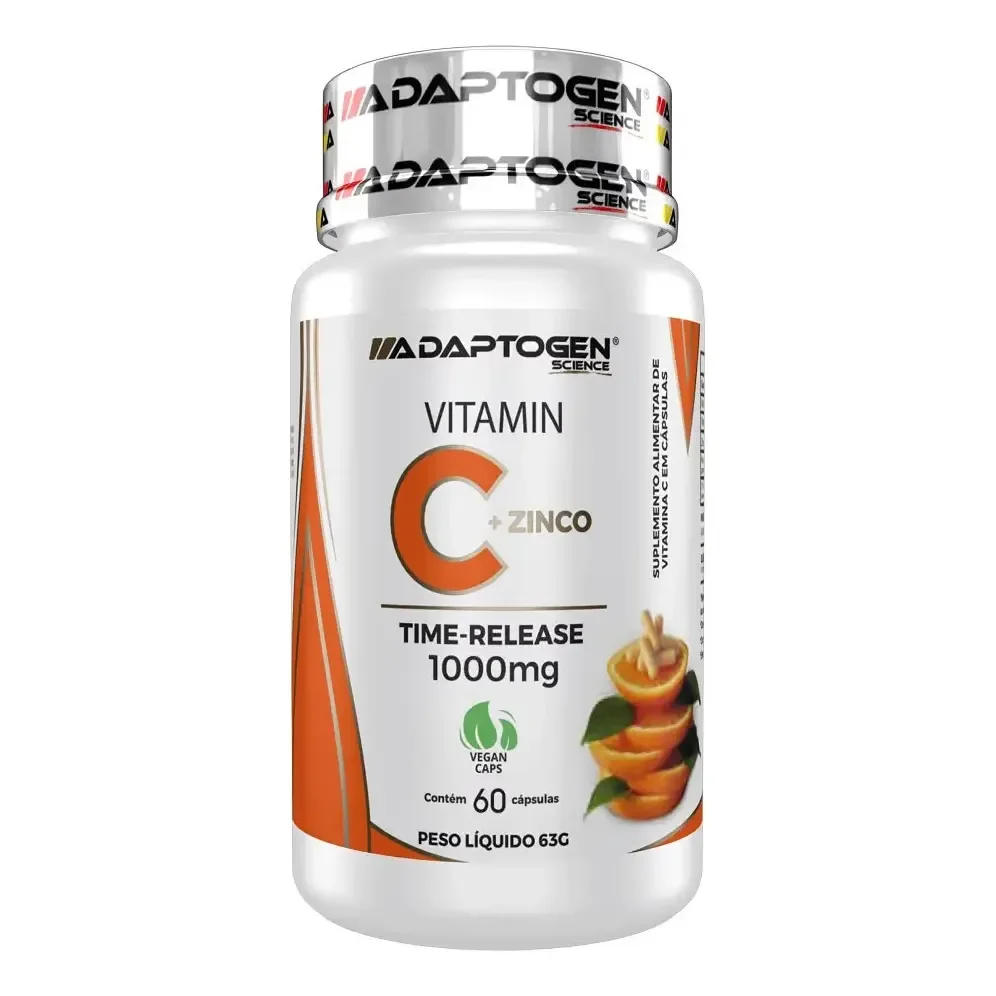 Vitamina C 1000mg 60 Caps - Adaptogen Science Sabor Sem Sabor