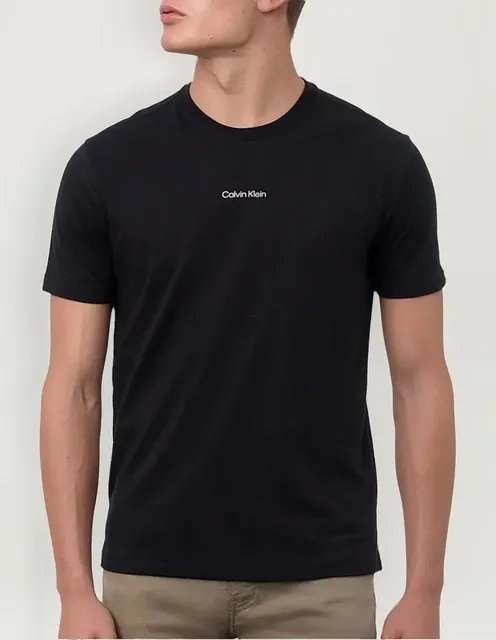 Camiseta Calvin Klein Masculina Flame Front Logo Preta