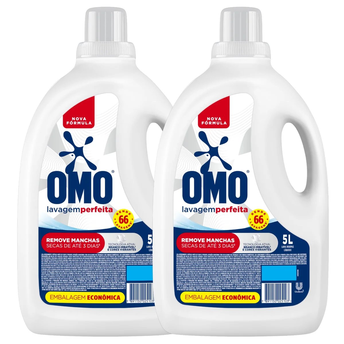Omo Sabão Líquido 2 Unidades Lavagem Perfeita 5L