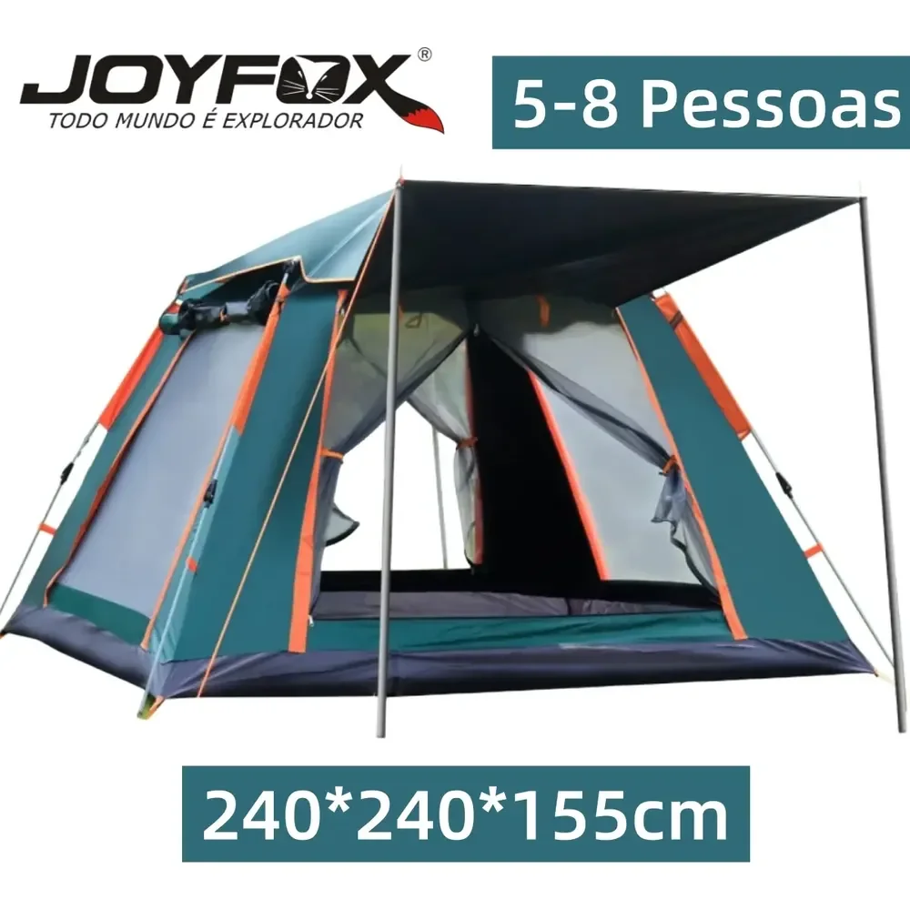Barraca Automática Joyfox Camping 5-8 Pessoas Impermeável Upf 50+ Verde Verde-musgo