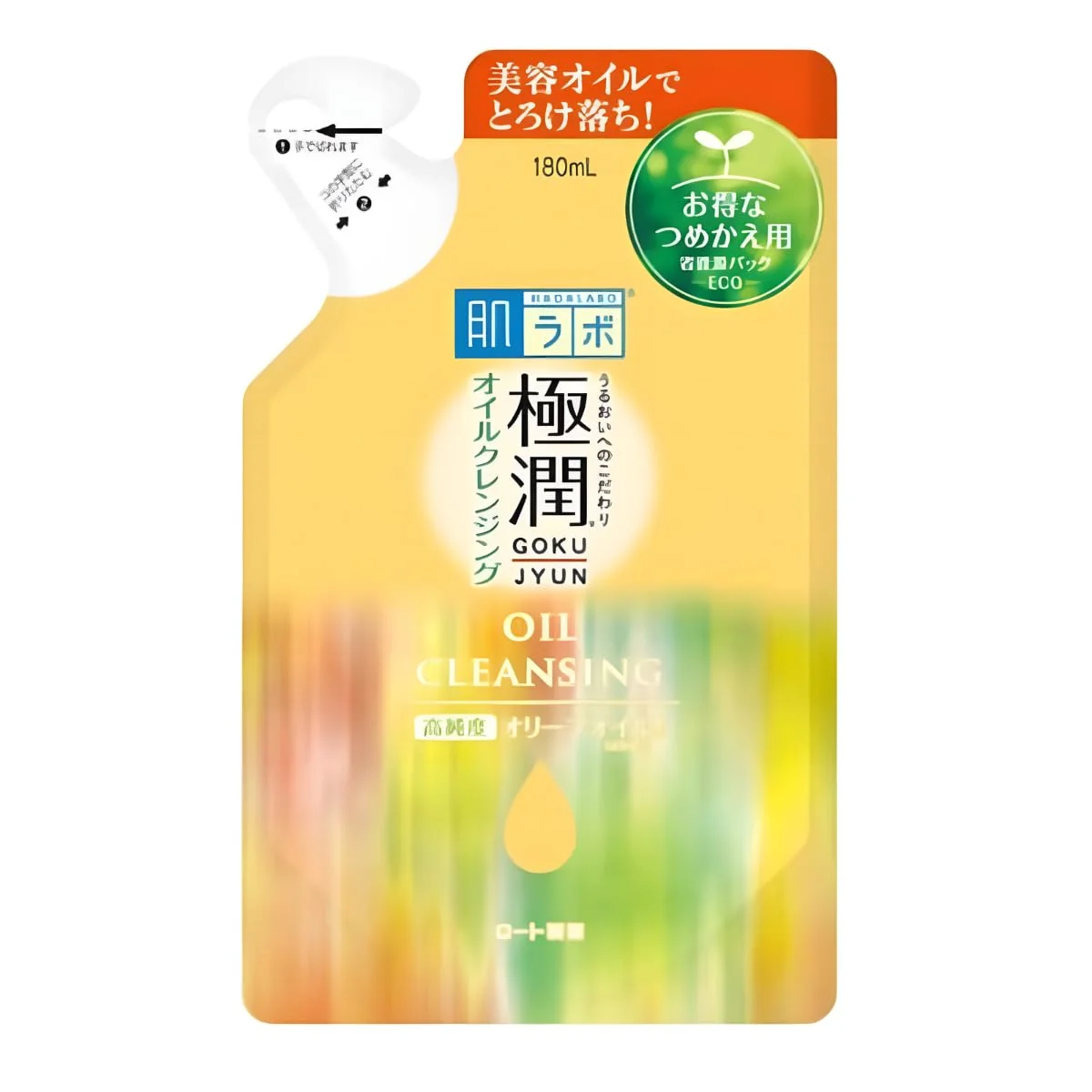 Hada Labo Demaquilante Cleansing Oil Refil - Limpador Facial 180 ml - Remove Maquiagem Resistente à Água - Limpeza Eficaz sem Ressecar