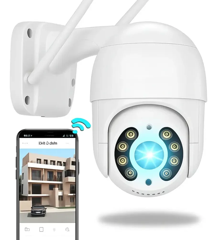 Câmera Ip A8 App Icsee Infravermelho Prova D'água Externa Wifi Hd Cor Branco