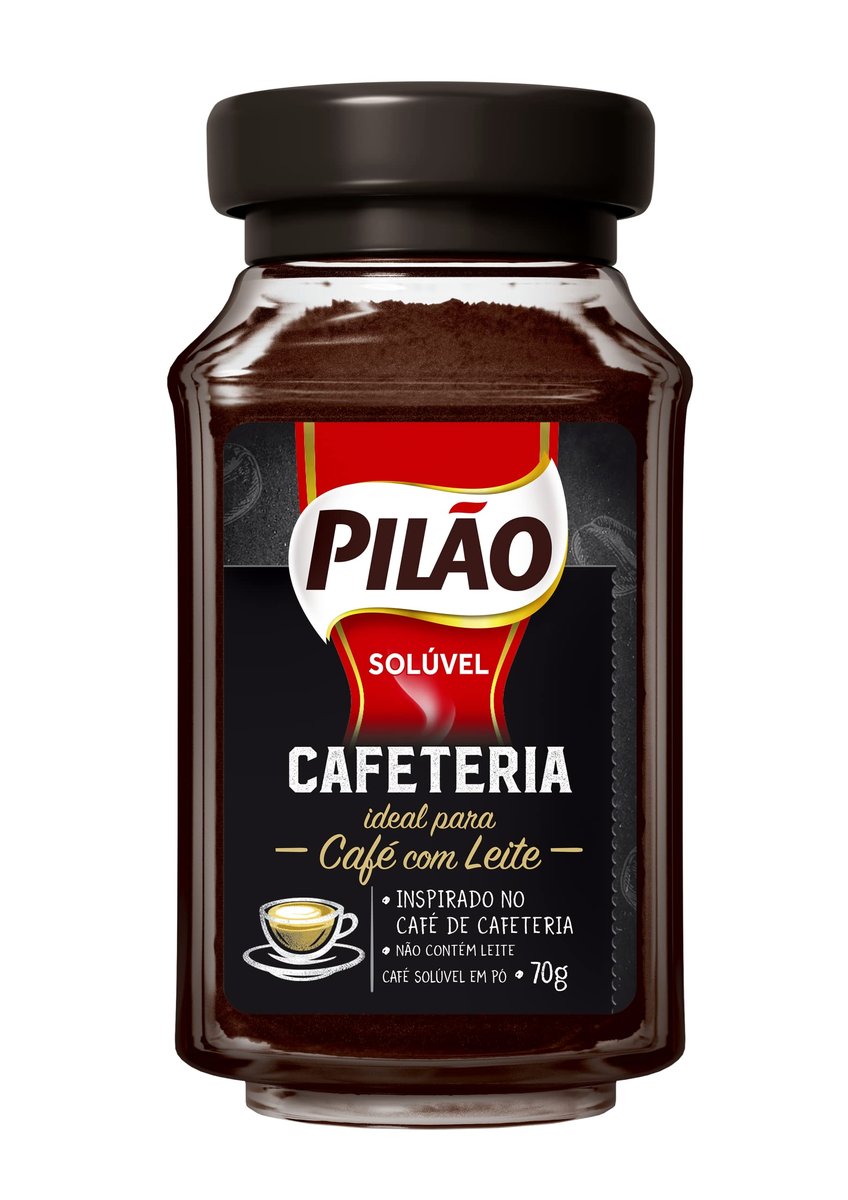 Café Solúvel em Pó Pilão Cafeteria Vidro 70g