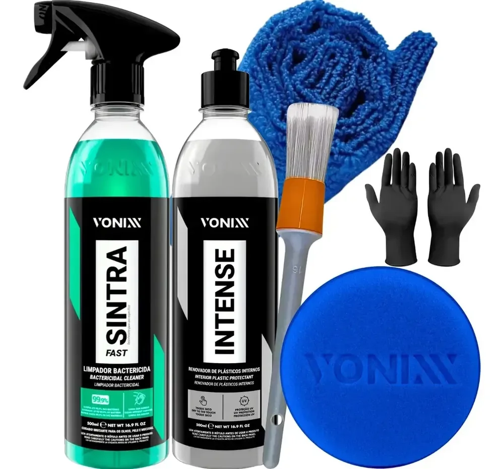 Kit Limpeza Automotiva Interna Vonixx Sintra Fast + Intense 500ml