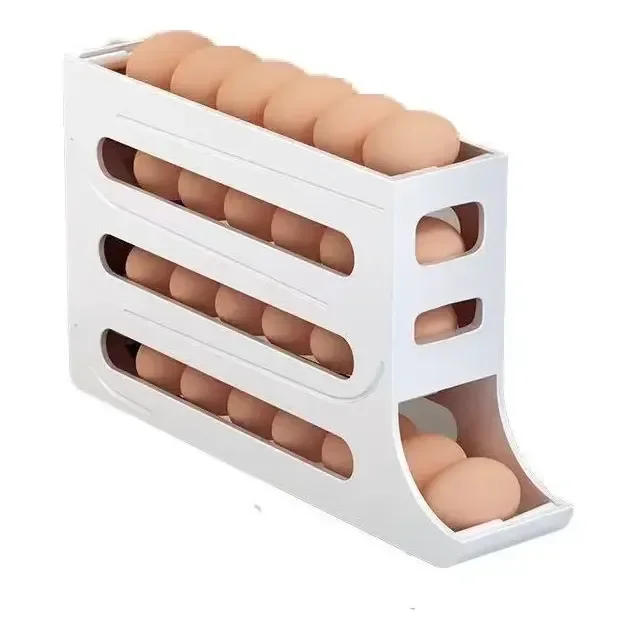 Porta Ovos Deslizante Mr. Ogro De 4 Andares Branco Para 28 Ovos