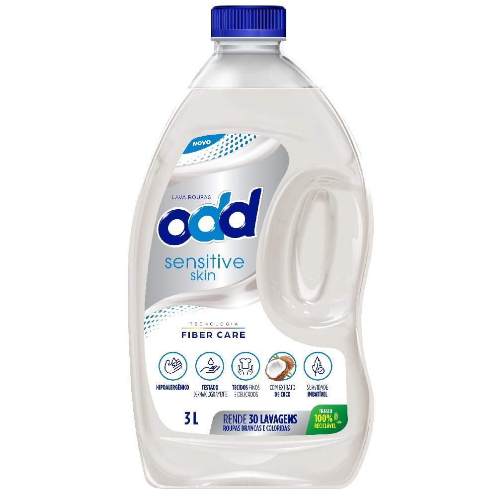 Limppano Lava Roupas Líquido Sensitive Skin Côco ODD Lavagem Completa 3L