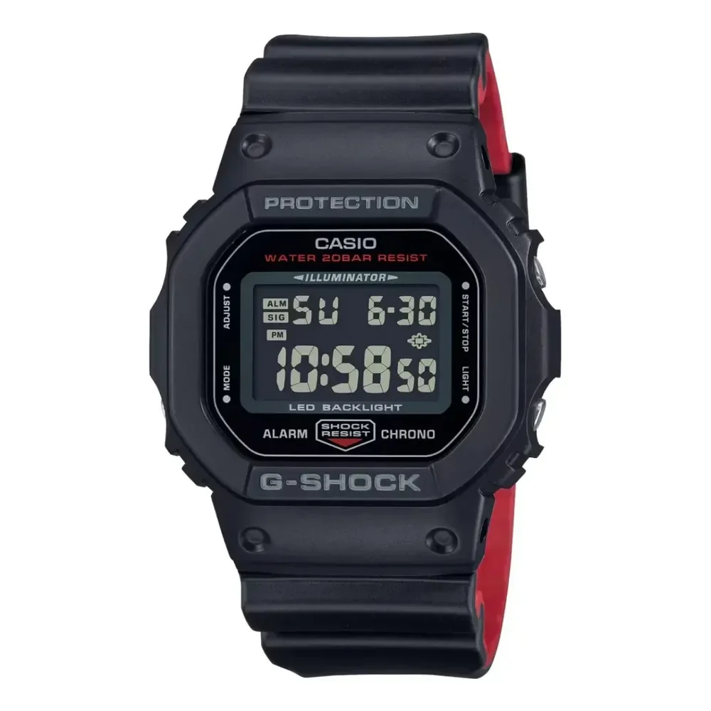 Relógio Casio G-shock Masculino Digital Dw-5600uhr-1dr Preto/vermelho Preto