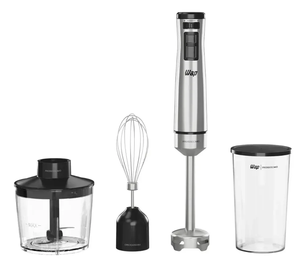 Mixer 3 Em 1 Wap Wm1 Processador Elétrico Portátil Inox Cor Preto