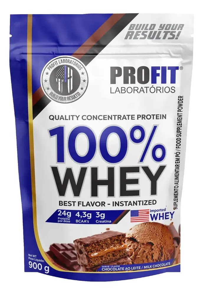 Whey protein Profit 100% Quality Concentrate em pó sabor Chocolate x 900g
