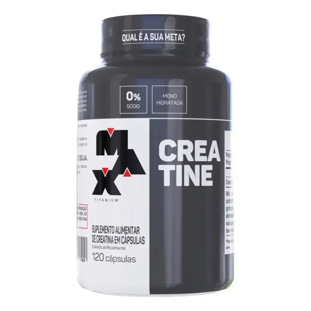 Creatine Monohydrate 120 Cápsulas Max Titanium Sem Sabor