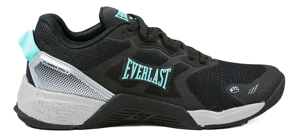 Tênis Everlast Climber Pro 3 Academia Treino Fitness Unissex Preto/verde Liso 38