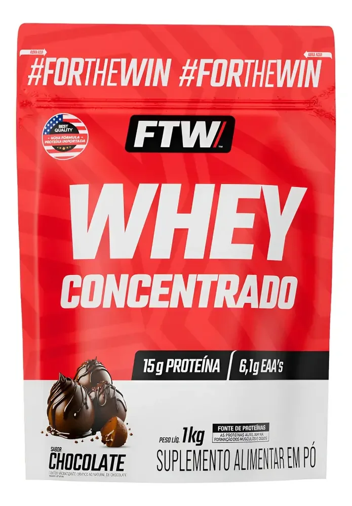 Whey Protein Concentrado 1kg Sabor Chocolate - Ftw