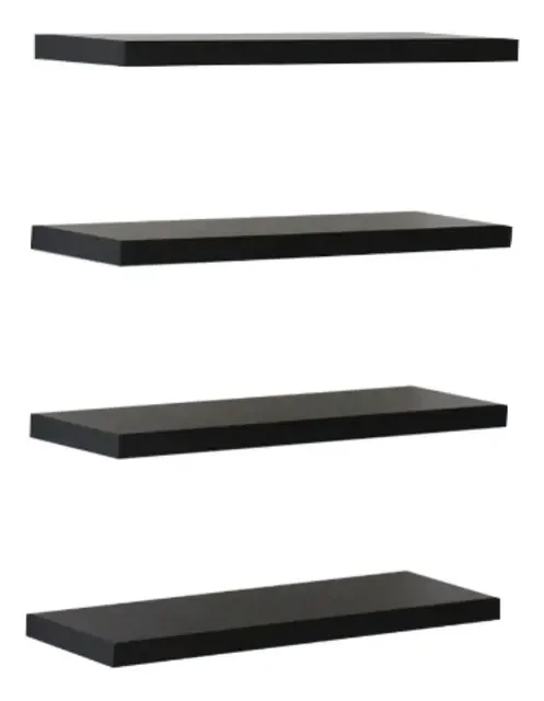 Kit 4 Prateleiras 30x10 Livros Decoração Parede Preto/branco
