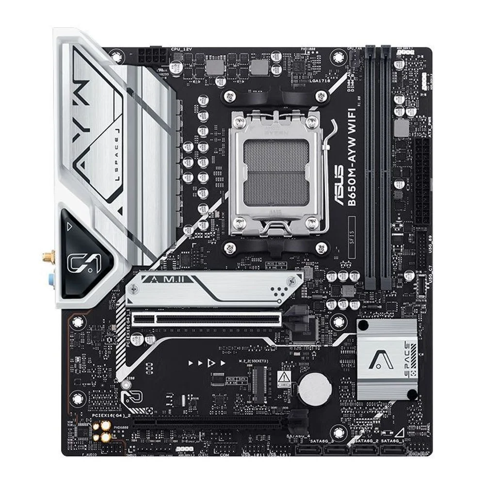 Placa Mãe  Asus B650M-AYW WiFi, DDR5, Socket AMD AM5, M-ATX, Chipset AMD B650 - B650M-AYW-WIFI