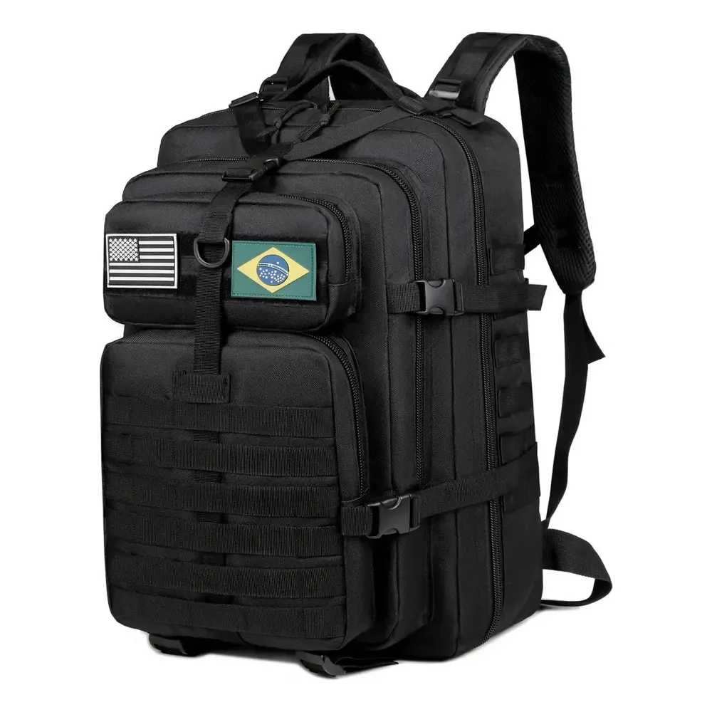 Mochila Masculina Tatica 50l Impermeavel Militar Reforçada Preto
