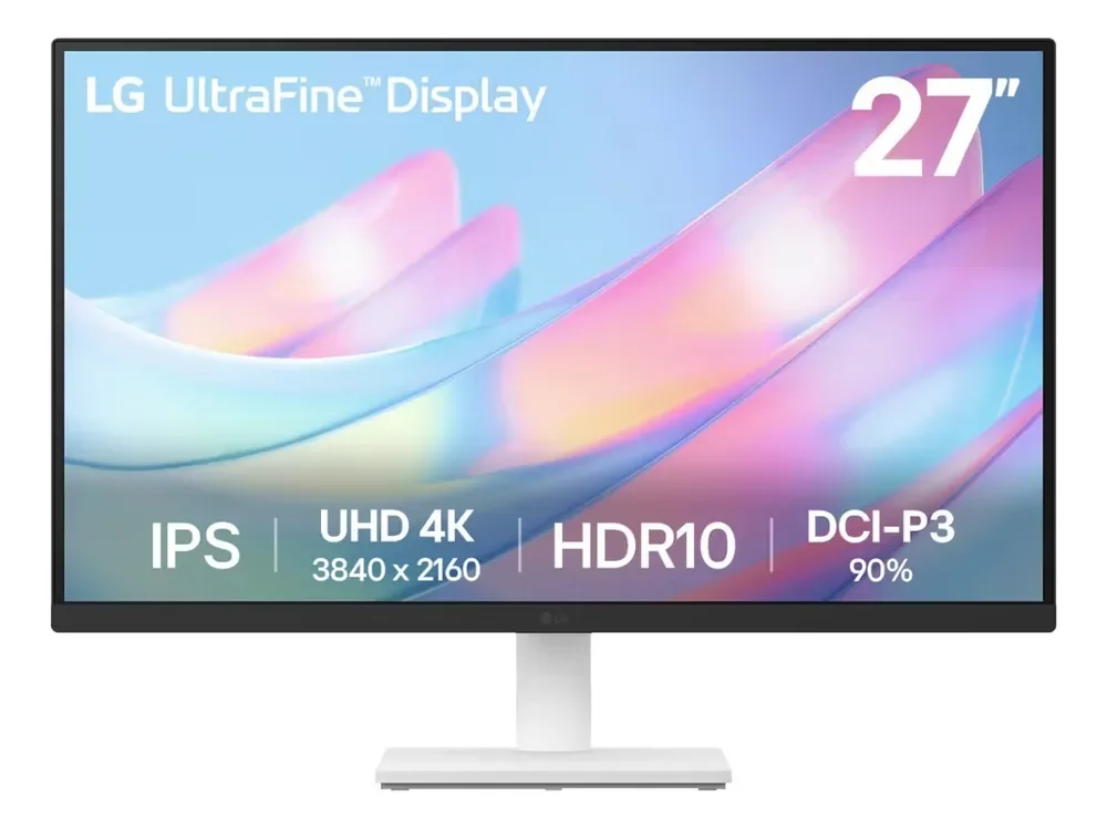 Monitor LG UltraFine - Tela IPS UHD 4K 27", HDR10, DCI-P3 90% , Dynamic Action Sync – 27US500-W.
