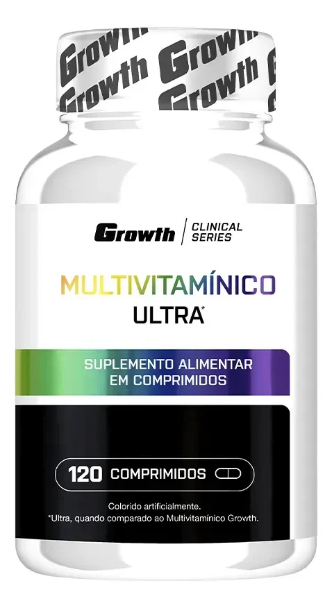 Multivitamínico Ultra 120 Comp. Growth Supplements Sem Sabor