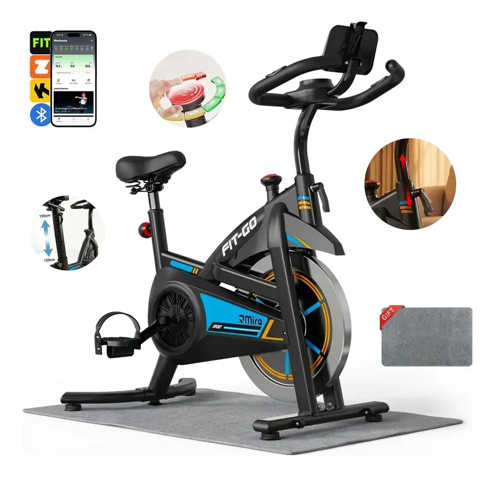 Bicicleta Ergométrica Spinning Rmira Com Bluetooth e Roda de Inércia de 14 kg