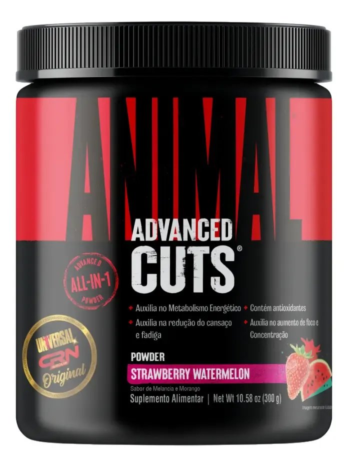 Suplemento 2 em 1 Pré Treino e Termogênico Universal Animal Cuts Morango E Melancia 300g Universal Nutrition