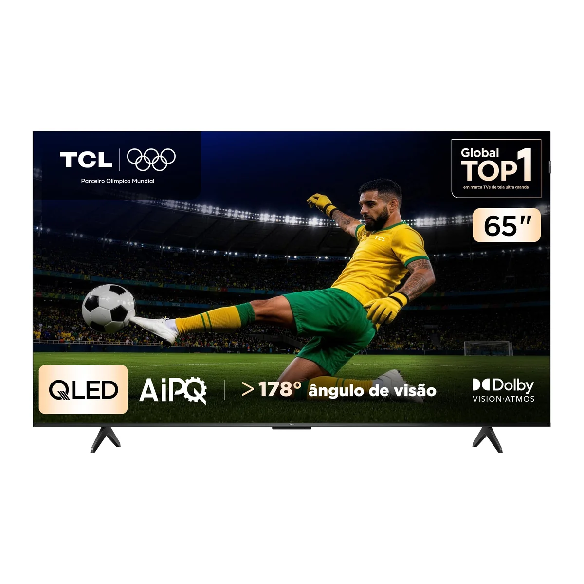Smart TV TCL 65 Polegadas QLED 4K P7K WiFi Bluetooth Google TV HDR10+ Dolby Atmos Dolby Vision 65P7K