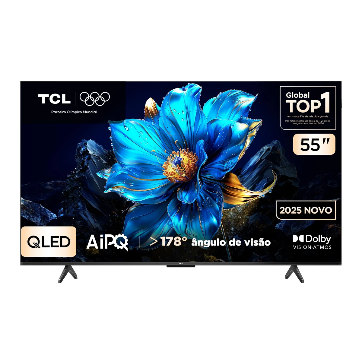 Smart TV TCL 55 Polegadas QLED 4K P7K WiFi Bluetooth Google TV HDR10+ Dolby Atmos Dolby Vision 55P7K