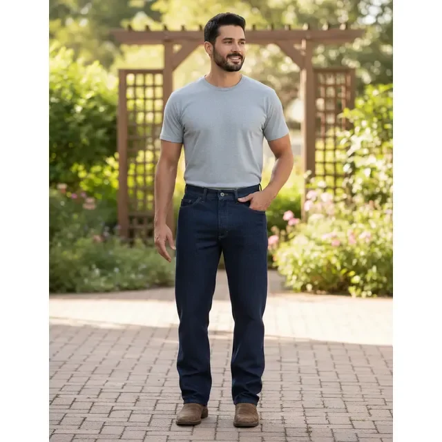 Calça Jeans Masculina Tradicional Reta Resistente Reforçada