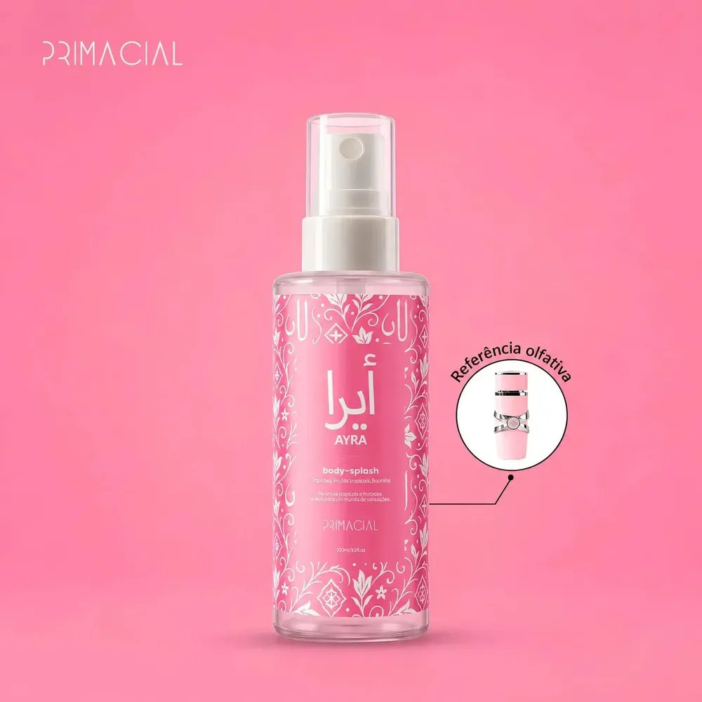 BODY SPLASH FEMININO ARABE AYRA 100ML - PRIMACIAL PERFUME FLORAL