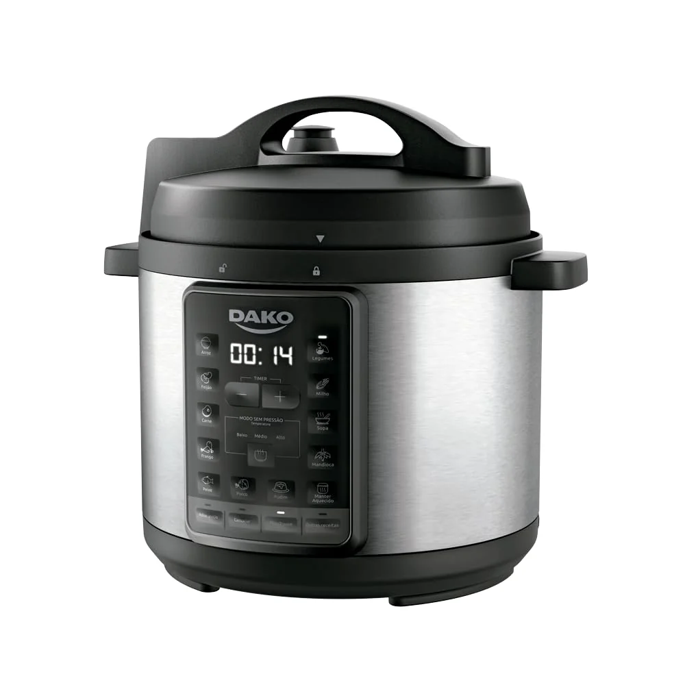 Dako Panela de Pressão Elétrica 1000W 6L Preta 127V