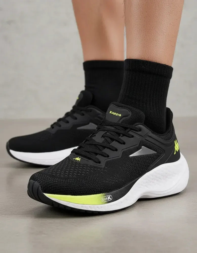 Tênis Kappa Pulse Evo Masculino Feminino Preto-amarelo Limão 41