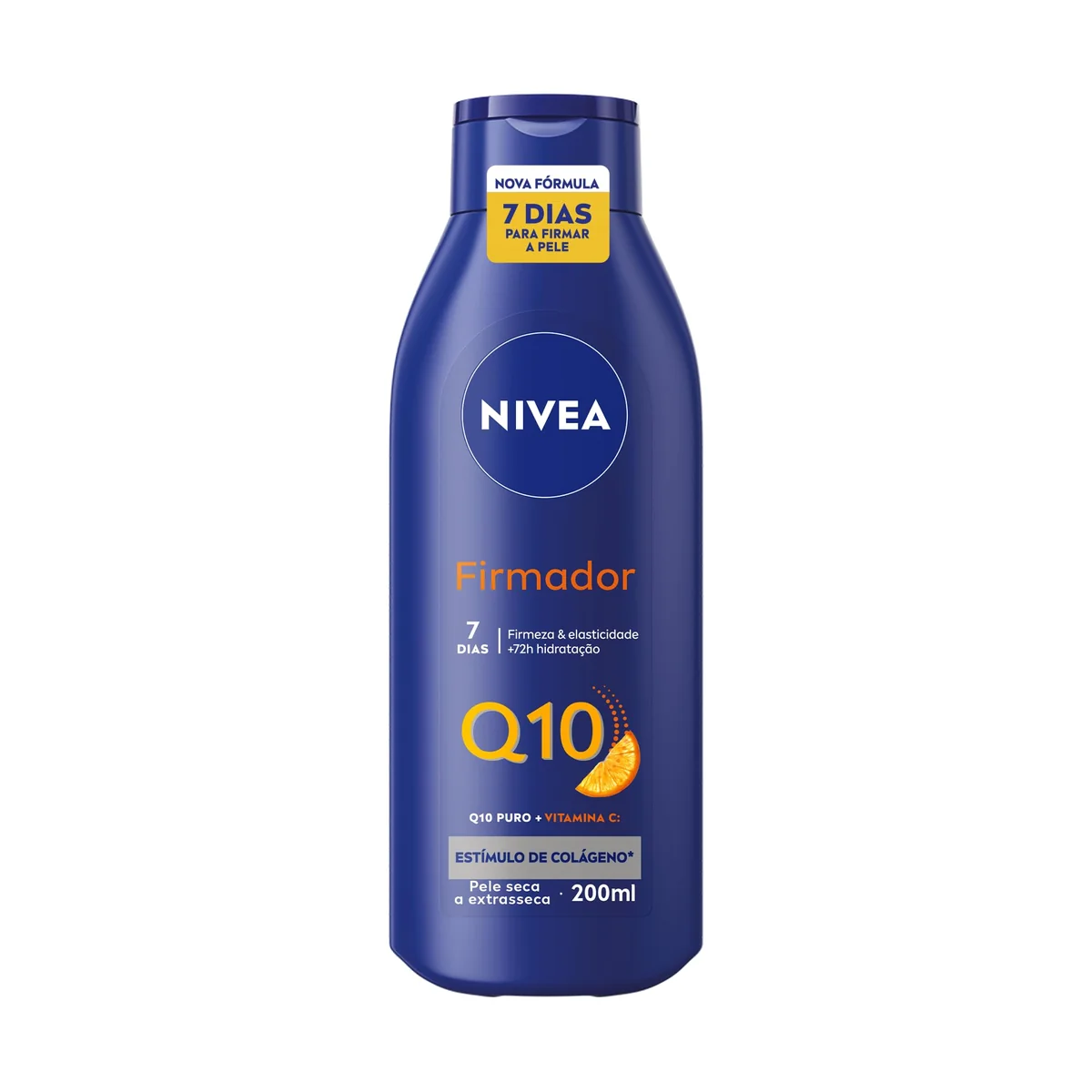 NIVEA Loção Hidratante Firmador Q10 + Vitamina C 200ml, Hidratação Intensa 48h, Pele Firme e Elasticidade, Corporal, Pele Seca e Extrasseca