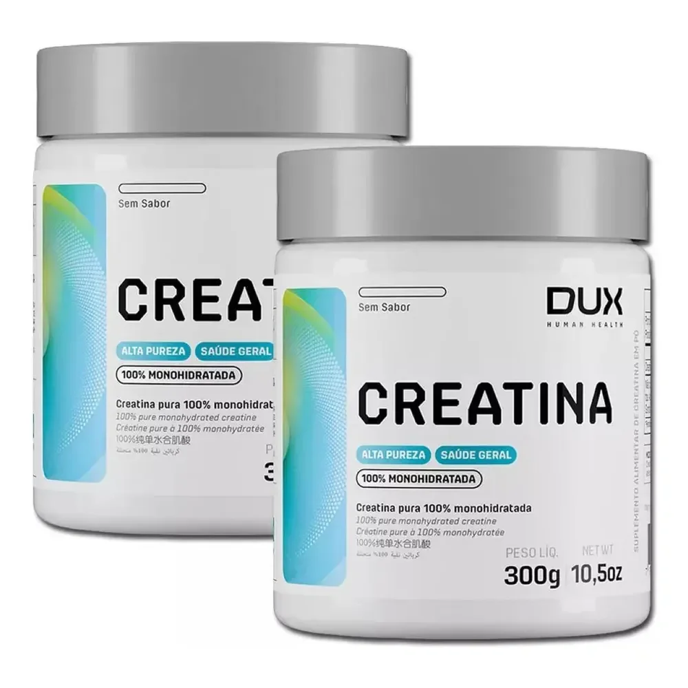 Kit 2x Creatina Monohidratada 100% Pura 300g Dux Nutrition Sem Sabor