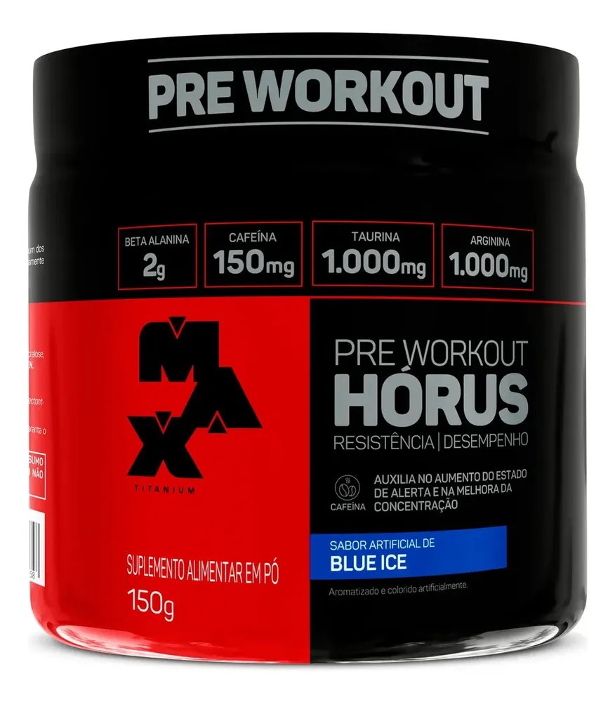 Pre Treino Workout Horus Sabor Blue Ice Max Titanium 150g