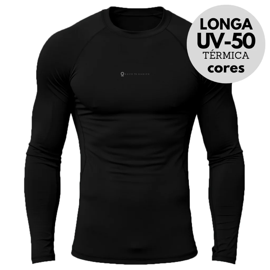 Camisa Térmica Proteção UV Segunda Pele Blusa Academia Manga Longa