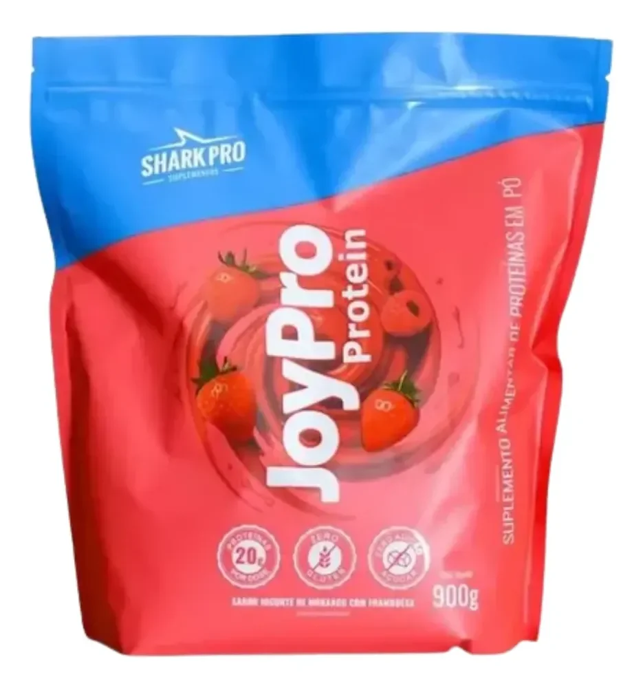 Whey Protein Joypro 100% Gourmet + Colageno 900g - Shark Pro Iogurte De Morango