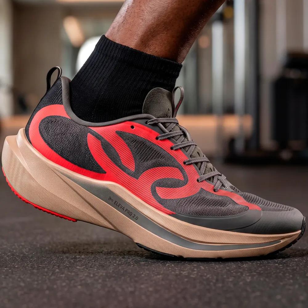 Tênis De Corrida Olympikus Corre Vento 3 Masculino Cinza/vermelho Geométrico 41