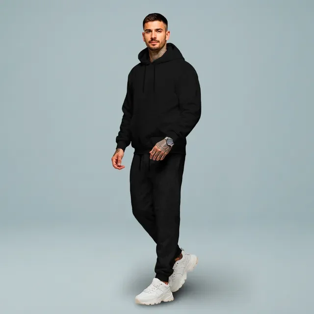 Conjunto Calça E Blusa De Moletom Liso Masculino Unissex