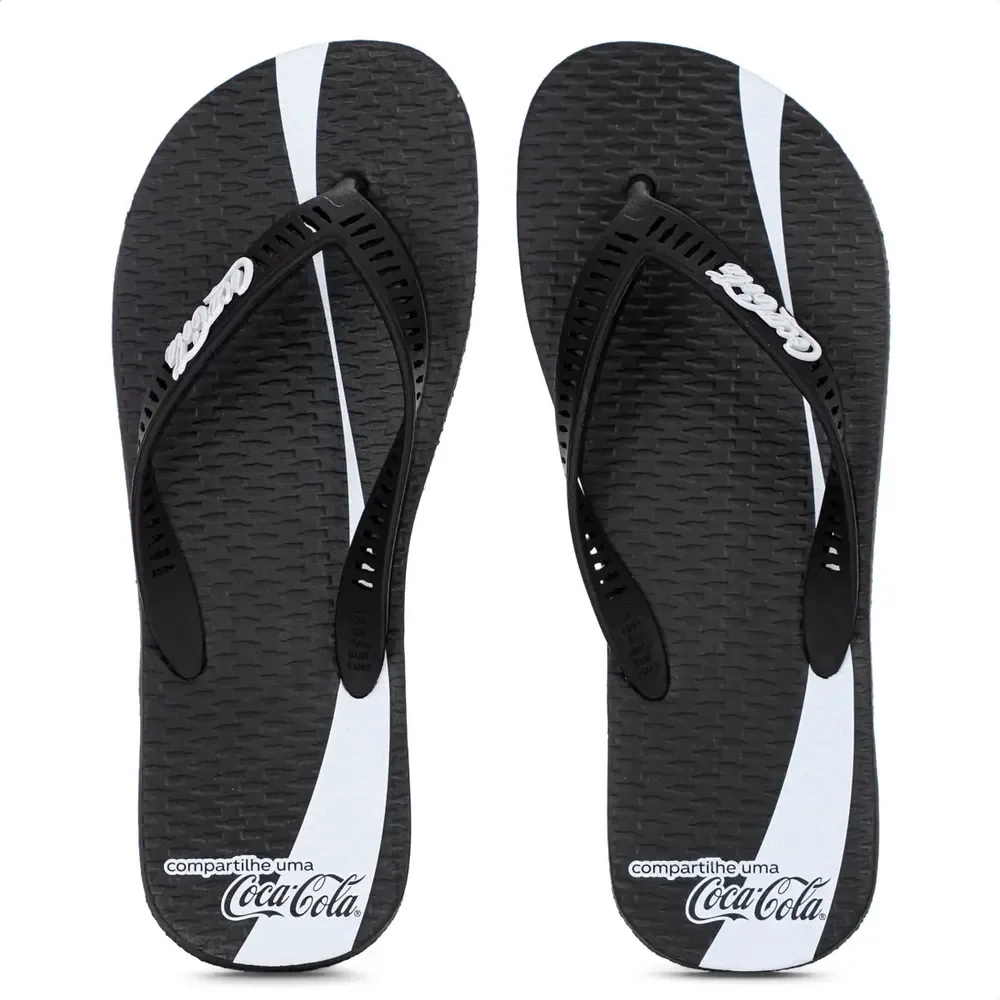 Chinelo Coca Cola Share A Coke Masculino Preto-branco 38 Br