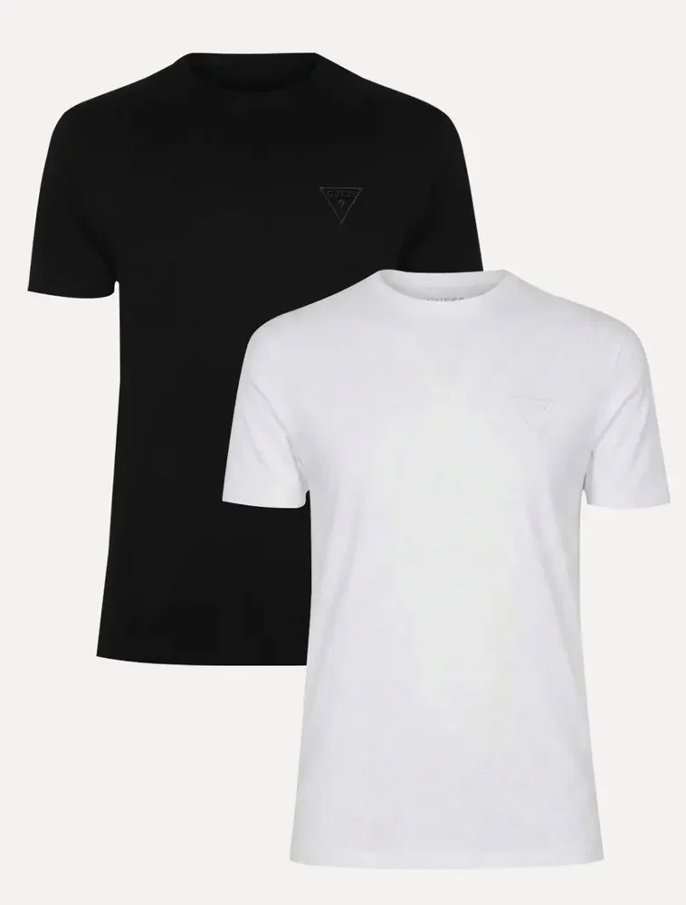 Kit Camisetas Guess Masculina Bordado Peito Preta/branca Preta/branca M/m