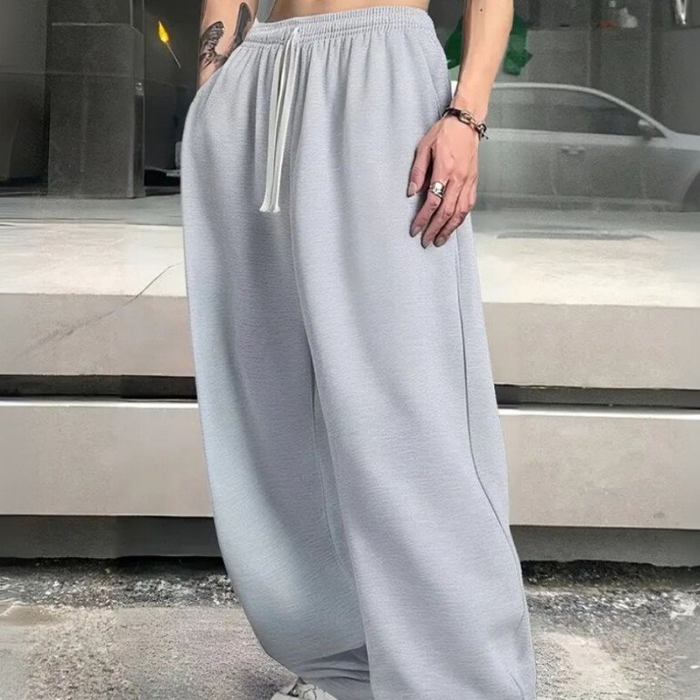 Calça Cargo Baggy Larga DE Moletom Masculina Despojada Casual Confortável Treino Forrada Lisa