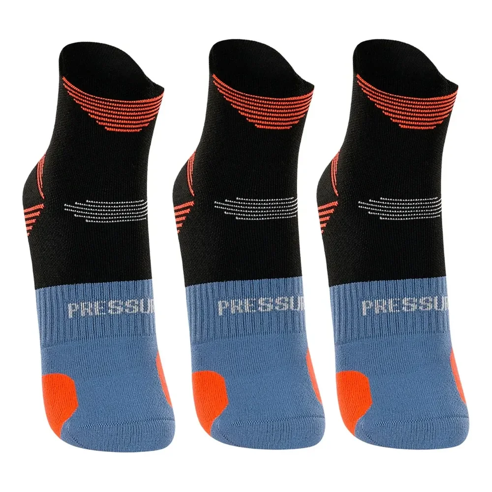 Meia Poliamida Corrida Lupo Cano Curto Dry Anti Bolha 3pares Preto Logo 41-44 (g)