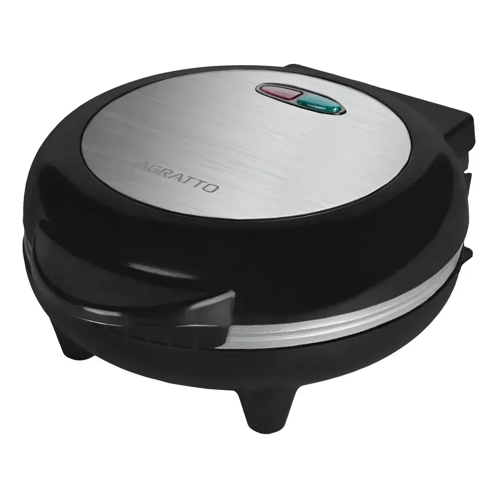Omeleteira Antiaderente Elétrica Dupla 800w Mr. Cheff Redonda Preta 220v Agratto Aoip01i-02 Preto