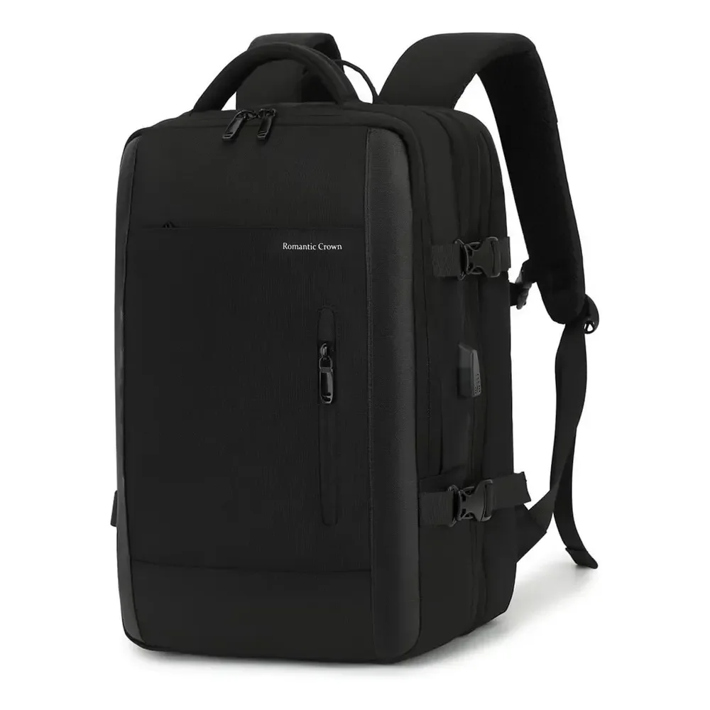 Mochila Viagem Feminina Masculina Para Notebook Executiva Cor Preto Liso