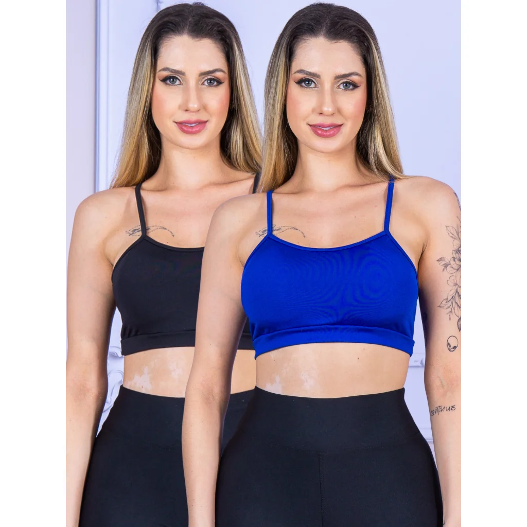 Kit 2 Top Academia Corrida Caminhada Crossfit Com Bojo Alcinha LLevo