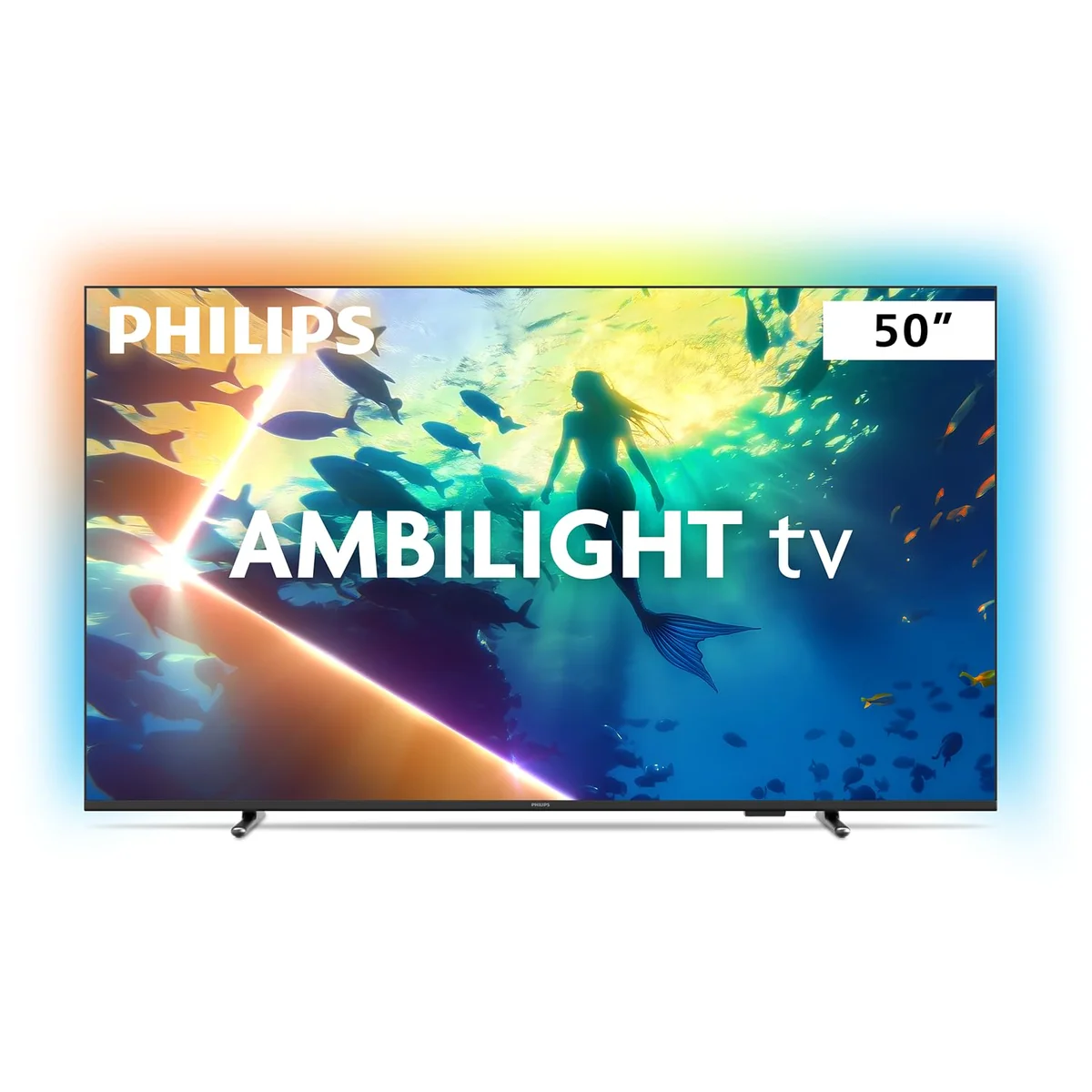 PHILIPS, Smart TV Ambilight 50" 4K, Titan OS, 50PUG8100/78, Comando de Voz, HDR10+/Dolby Atmos, VRR/ALLM, Bluetooth