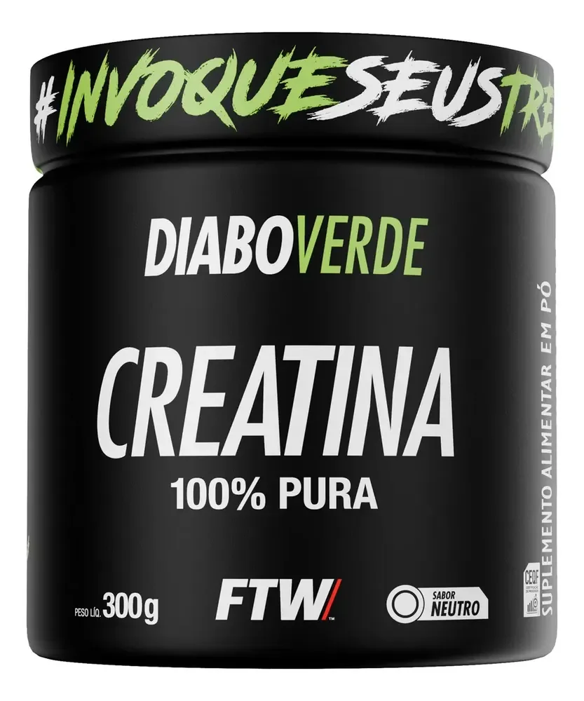 Creatina 100% Pura 300g Diabo Verde - FTW