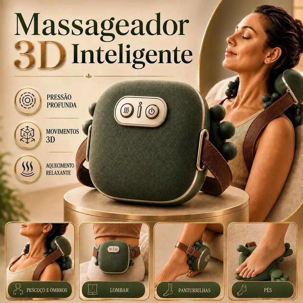 Massageador Pescoço Ombro Mãozinha 3D Elétrico Com Aquecimento Recarregável Maozinha Portátil Relaxante Corporal Compacto e Prático Usar em casa ou Trabalho Cervical - DOK MEDICAL SUPPLIES